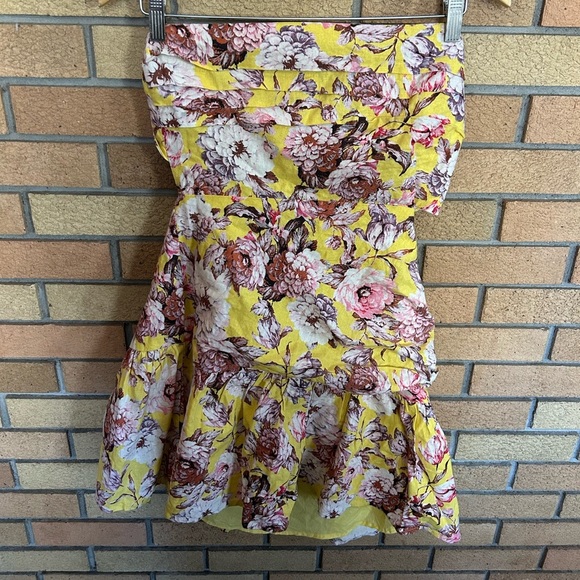 NWT BARDOT Gisella Floral Print Strapless Minidress in Tropical Size XXL/US 12 - Picture 1 of 5